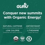 GURU Lite Low Sugar Energy Drink, 24 Pack, Pre Workout Clean Energy Drinks with Green Tea, 100 mg Natural Caffeine, Low Calorie, Vegan, Organic, Plant Based, For Performance & Focus, Lemon 8.4 oz Cans - Image 3